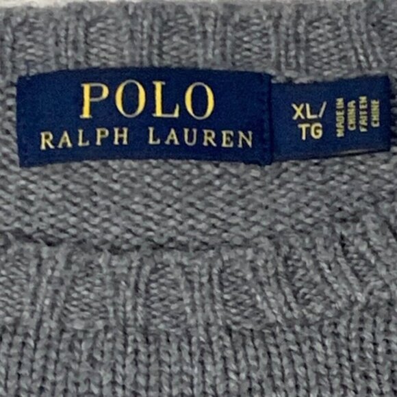 Ralph Lauren Oversized Crewneck Knit Sweater Light Gray Size XL - Picture 4 of 11